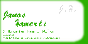 janos hamerli business card